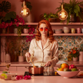 Load image into Gallery viewer, Woman wearing Prettier in Pink nighttime sleep glasses - lifestyle shot