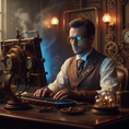 Load image into Gallery viewer, Agate Ozdust - Steampunk Computer with Blue Light