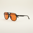 Load image into Gallery viewer, Black Aviator Dark Orange Side Profile Cream