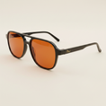 Load image into Gallery viewer, Black Aviator Dark Orange Three-Quarter Cream