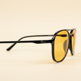 Load image into Gallery viewer, Black Aviators Cream Side Profile