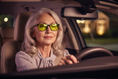 Load image into Gallery viewer, Elegant Grandma Driving at Night