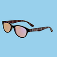 Load image into Gallery viewer, Sunglasses with plaid arms on a light beige background

