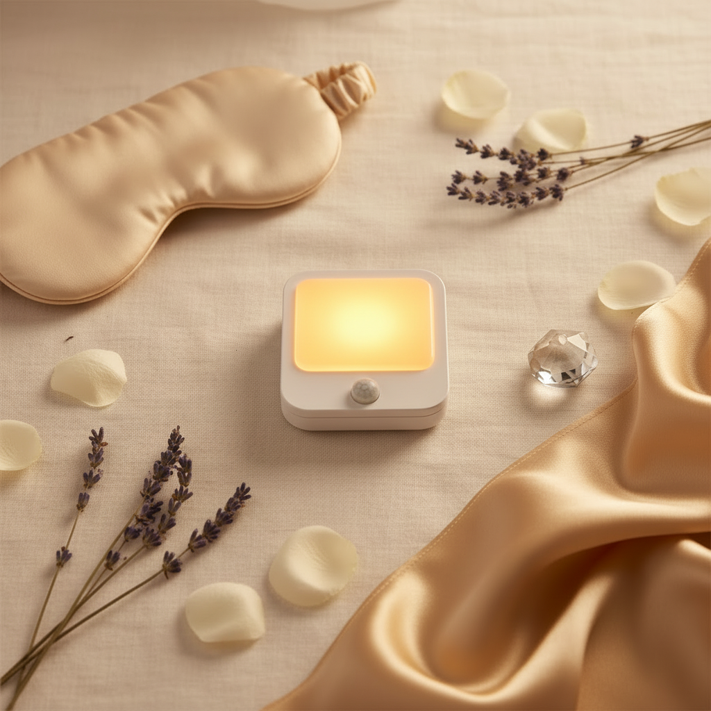 Amber Nightlight Editorial Flat Lay