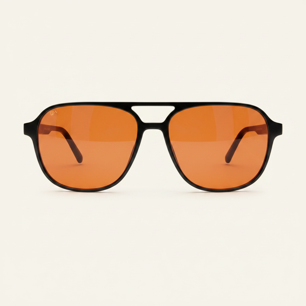 Black Aviator Dark Orange Front Cream