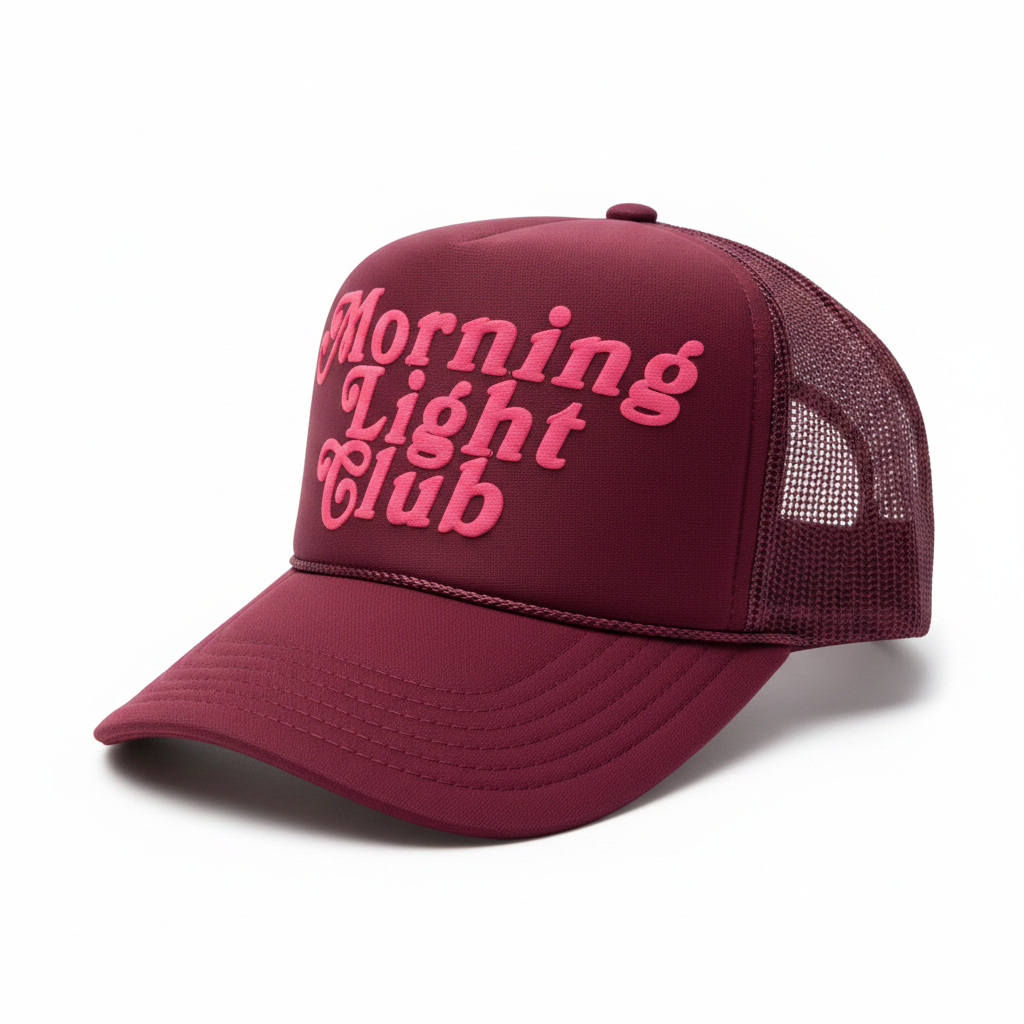 Burgundy Hat Three Quarter