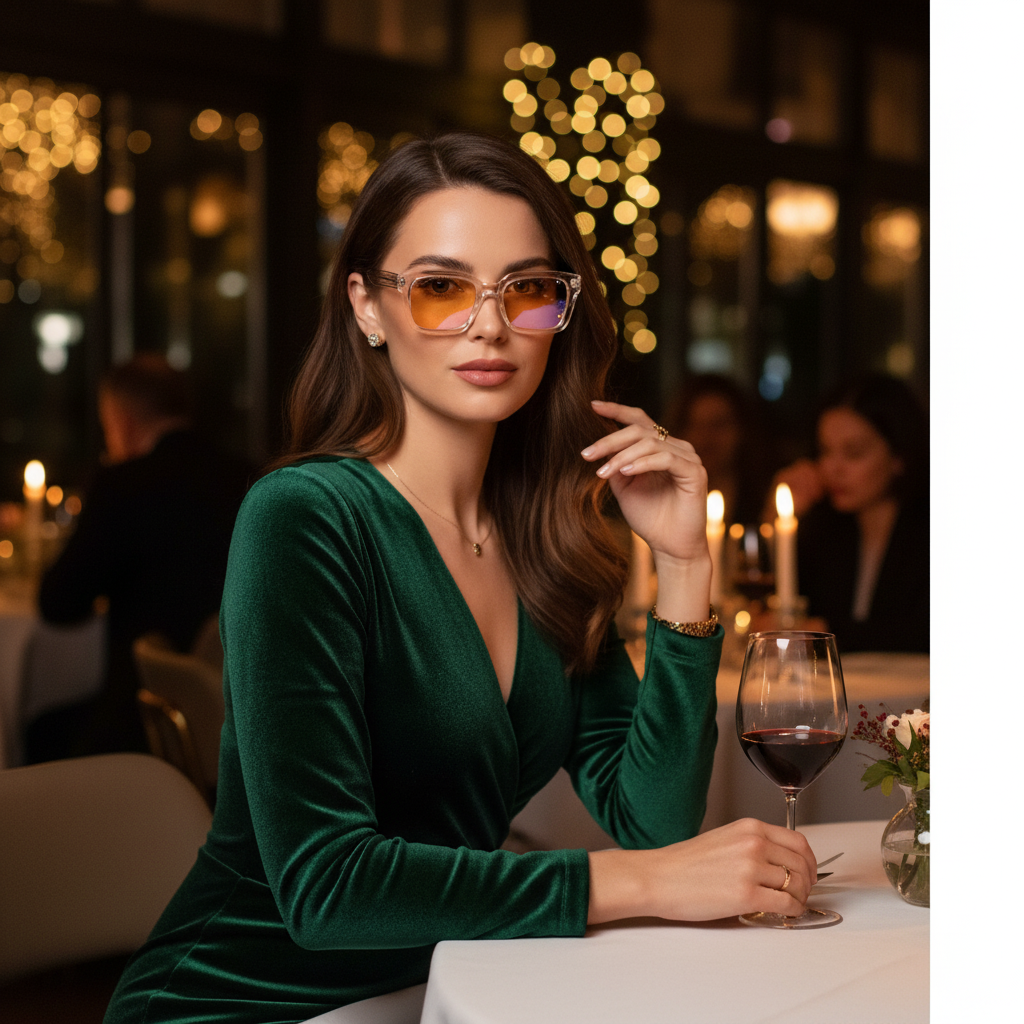Clear Chunky Frames - Restaurant Lifestyle