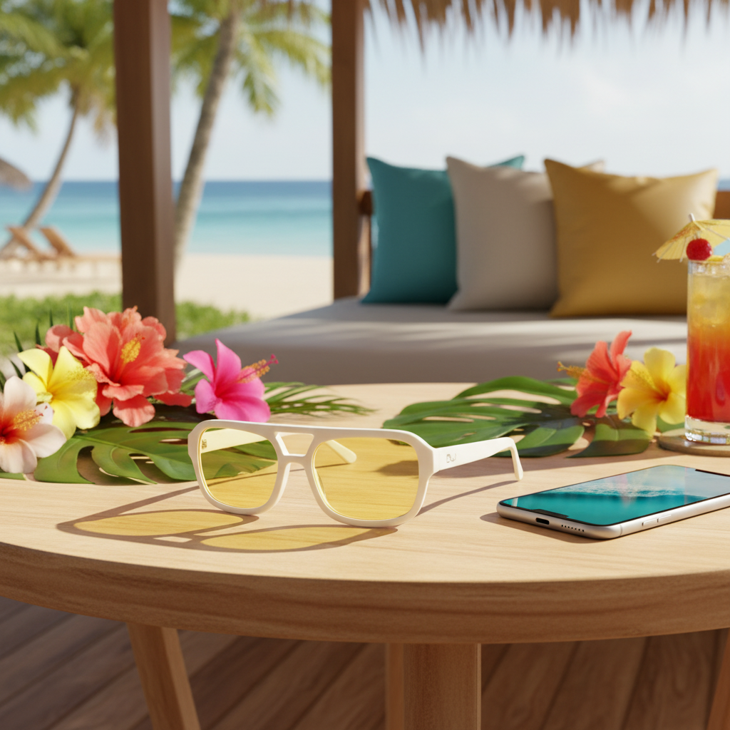 Club Tropicana Computer Glasses - Table Product Shot