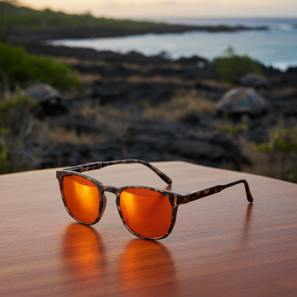 Dreamwave Tortoise Shell Sleep Glasses with simple island background