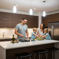 Load image into Gallery viewer, Family in kitchen with blue light glasses
