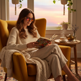 Load image into Gallery viewer, Golden hour reading nook with nighttime glasses
