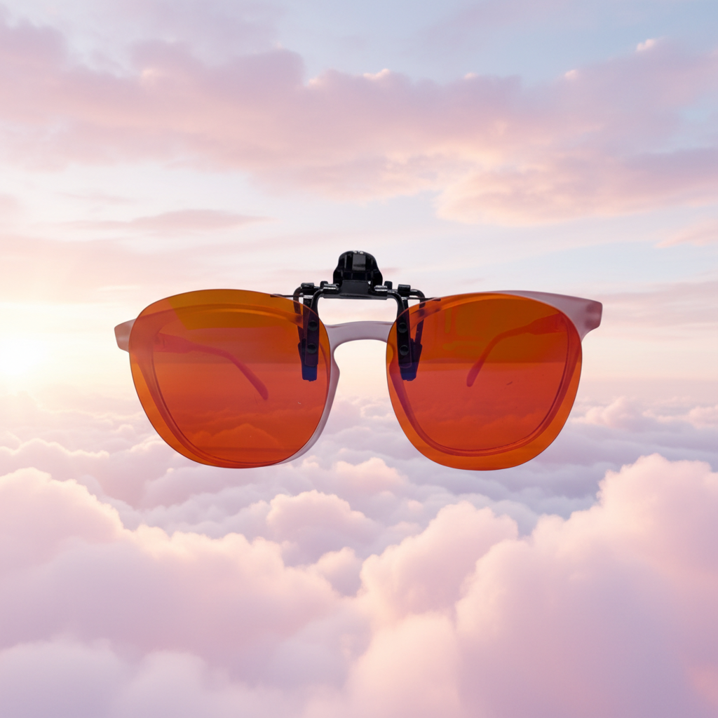 Nighttime Clip-On Glasses with dreamy background