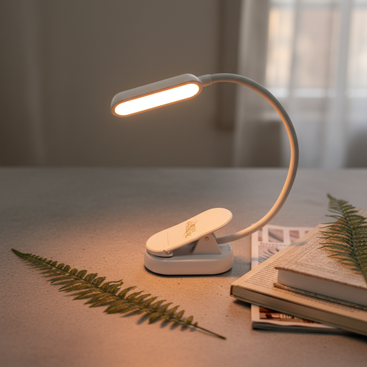 Lumina Reading Lamp with minimal greenery - Anthropologie style