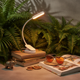 Load image into Gallery viewer, Lumina Reading Lamp with Smoky Quartz Glasses - tropical ferns Anthropologie style
