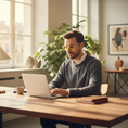 Load image into Gallery viewer, Man wearing Crystal Daytime Readers in office
