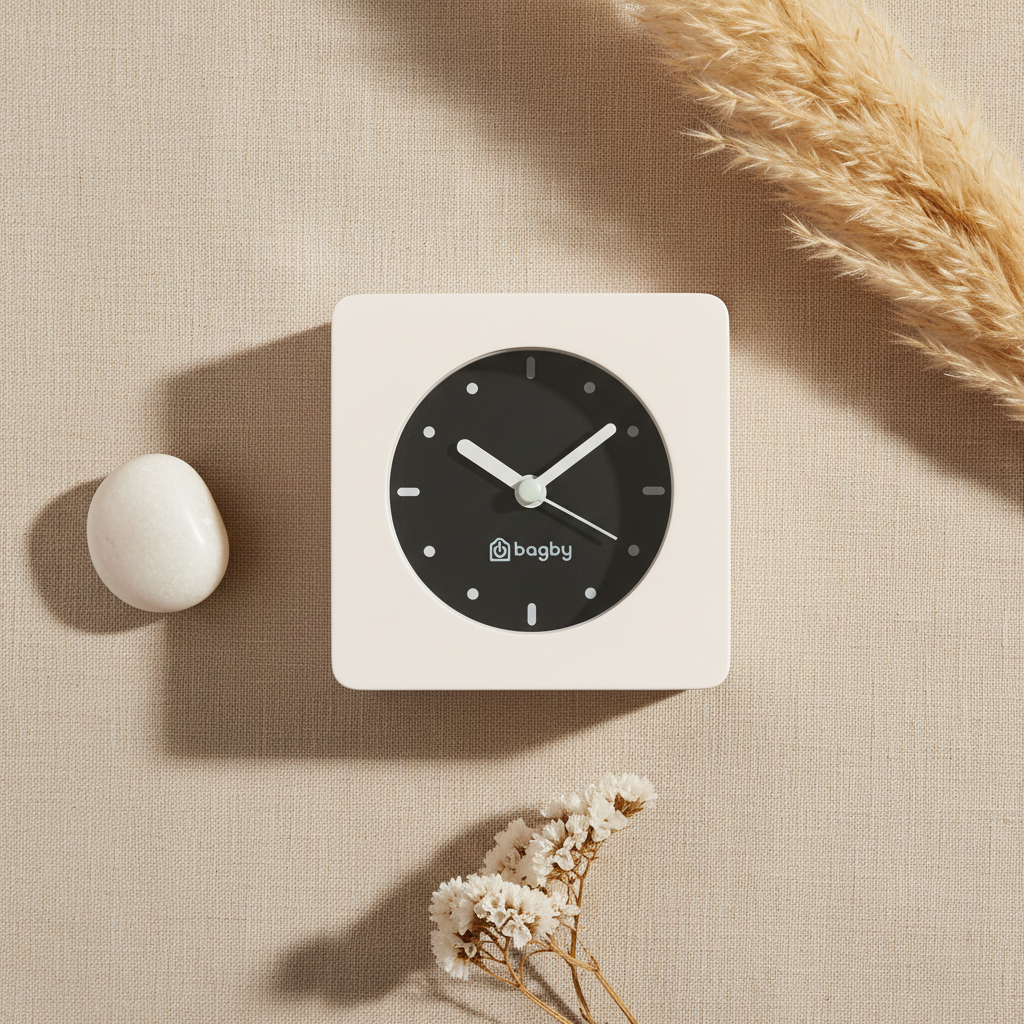Mindful Morning Clock — Flat Lay