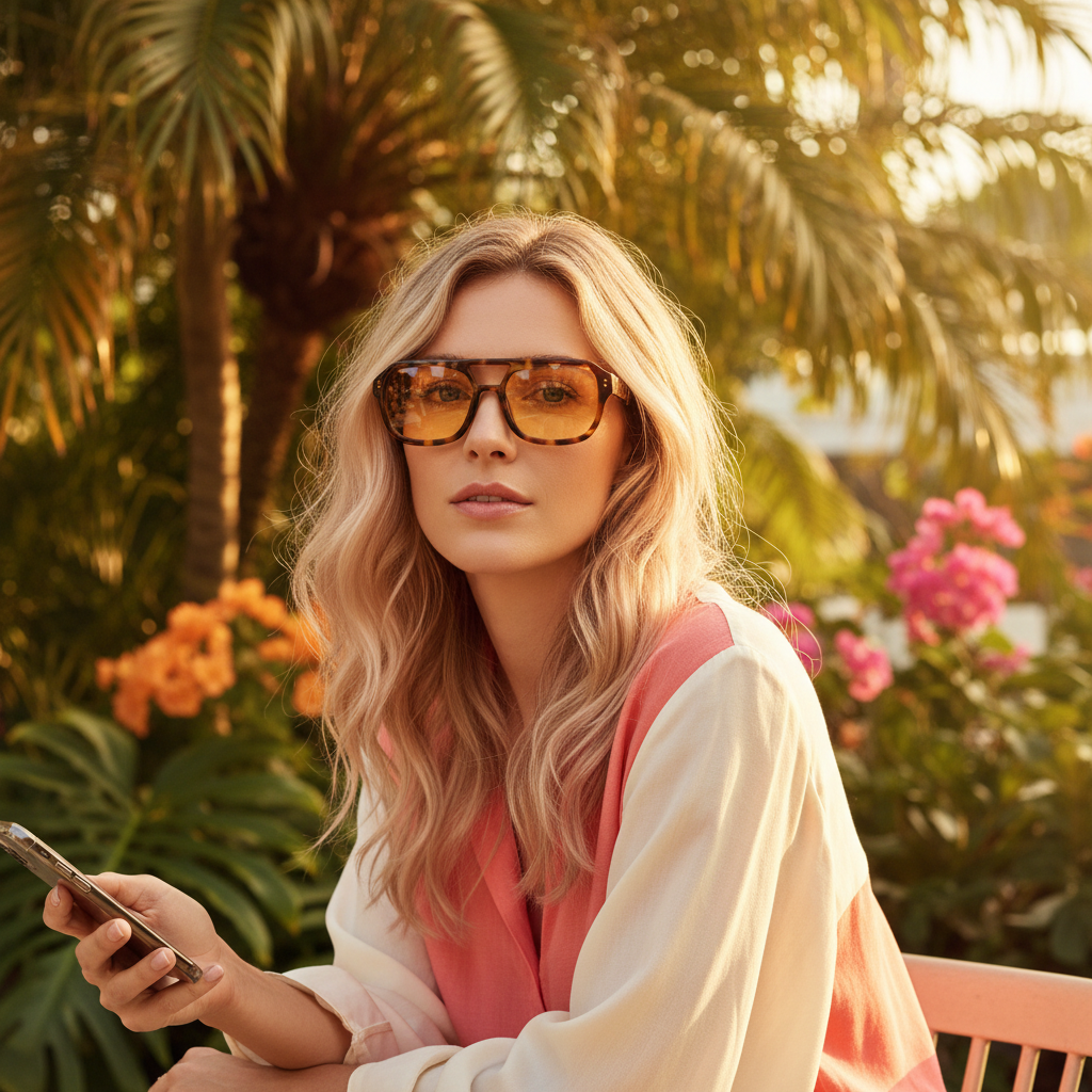 Model with Phone