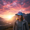 Load image into Gallery viewer, Morning Light Club Trucker Hat - Lighter Lifestyle Mountain Scene
