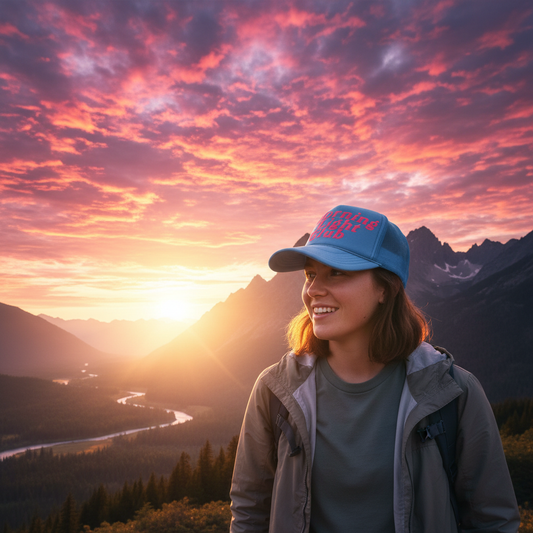 Morning Light Club Trucker Hat - Lighter Lifestyle Mountain Scene