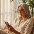 Load image into Gallery viewer, Mr. Jones Elegant Woman Indoor Phone Shot
