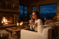 Load image into Gallery viewer, Woman wearing Rose Quartz Sleep Glasses in nighttime mountain chaletNighttime Chalet - Sleep Glasses
