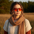 Load image into Gallery viewer, Orange-red lens fall editorial lifestyle shot
