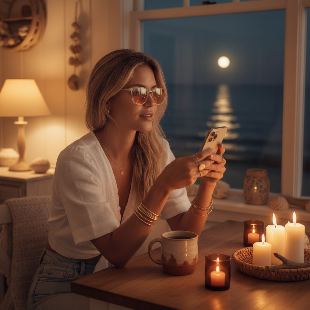 Seaside Cottage Night