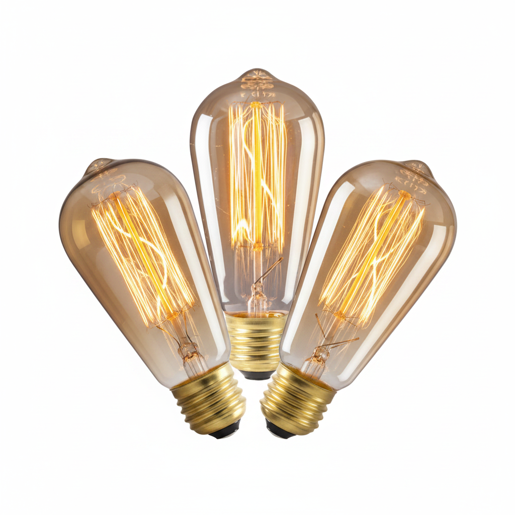 Edison Incandescent Bulbs ST64 — Set of 3 or 6 | Warm Circadian Light