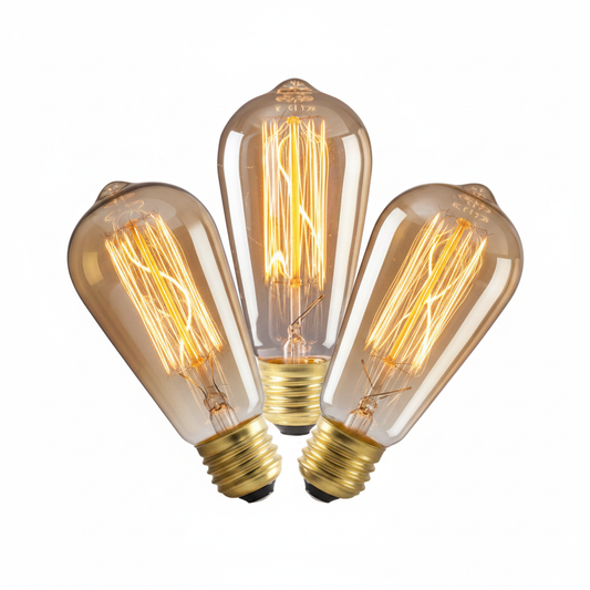 Edison Incandescent Bulbs ST64 — Set of 3 or 6 | Warm Circadian Light