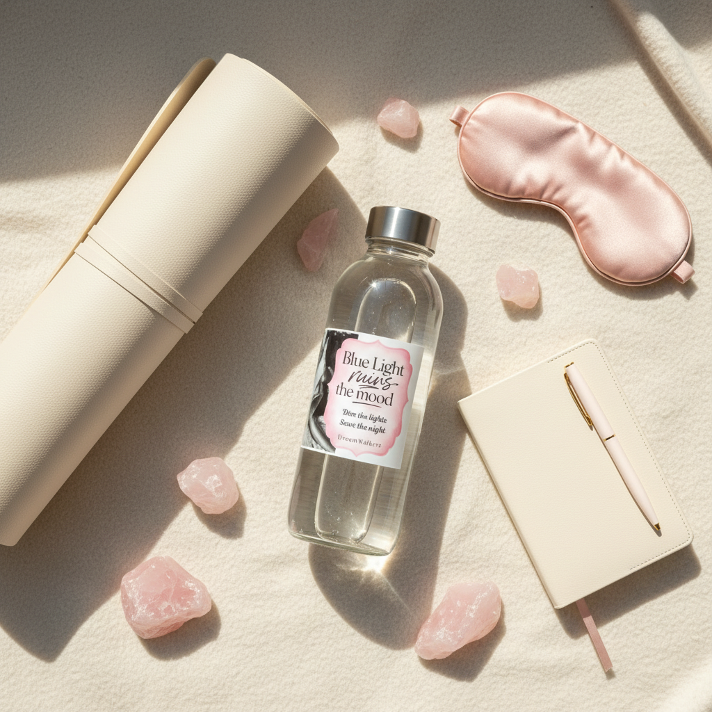 Sticker on Glass Bottle - Flat Lay