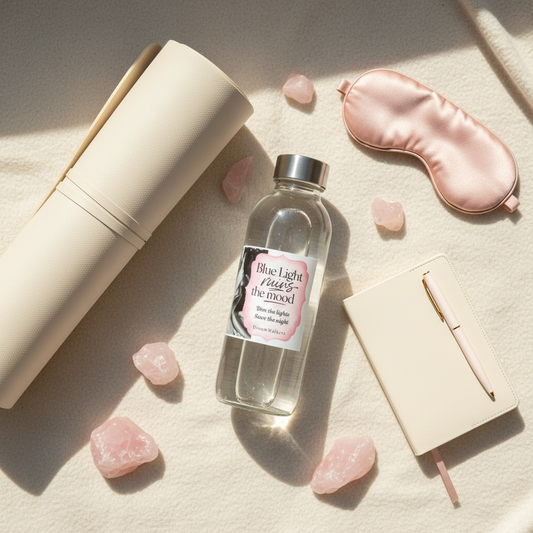 Sticker on Glass Bottle - Flat Lay
