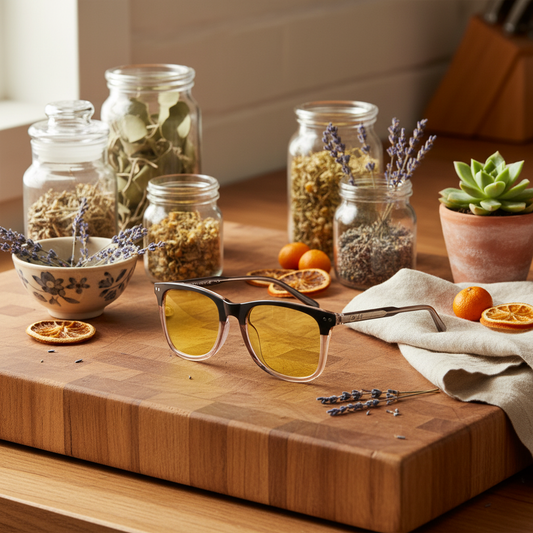 Topaz Computer Glasses Flat Lay