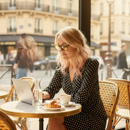 Woman working with glasses